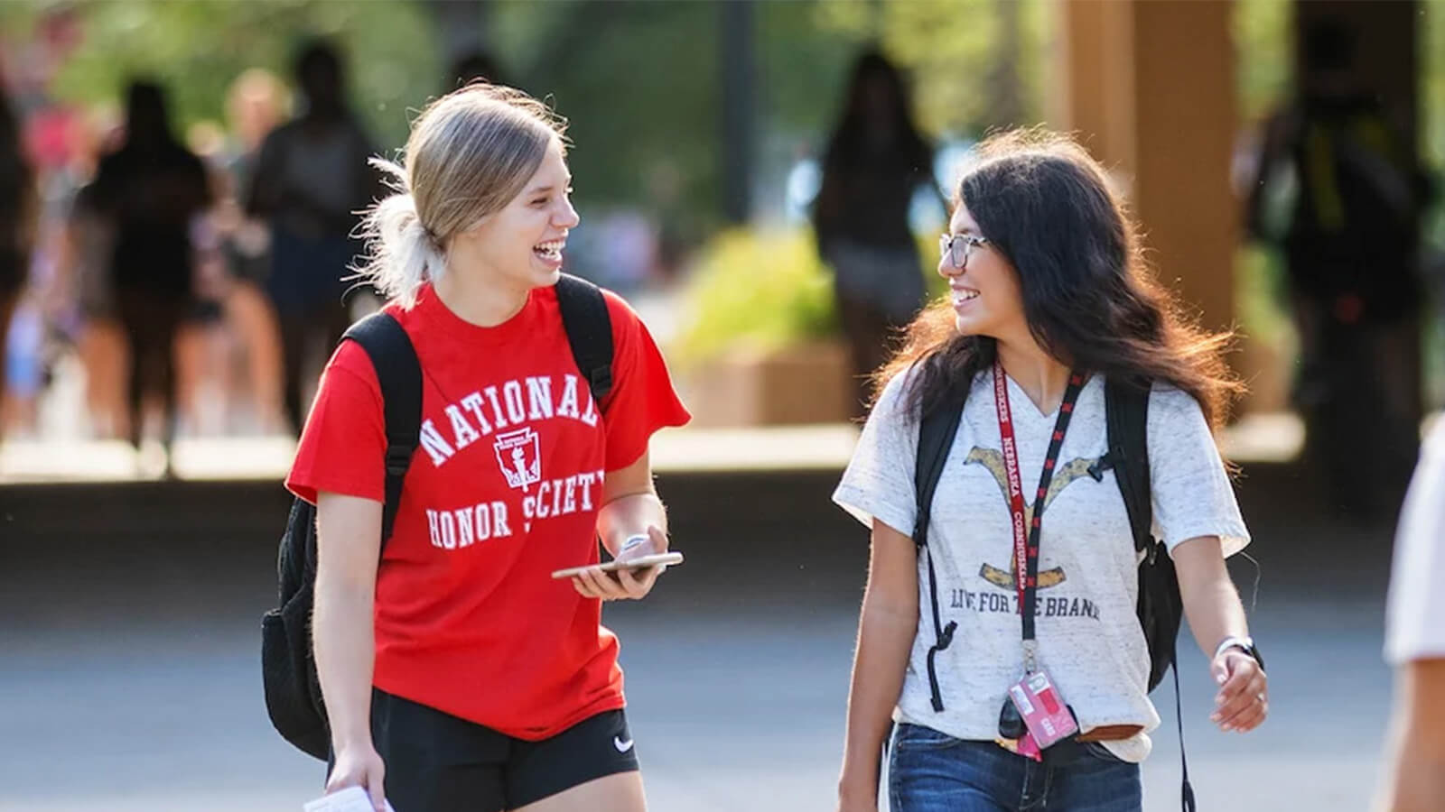 Students walking together on campus