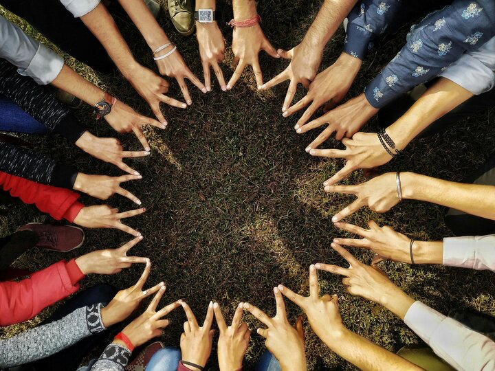 hands in a circle