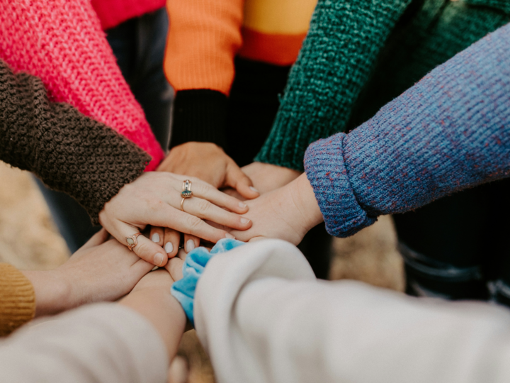 Hands in the center of a circle