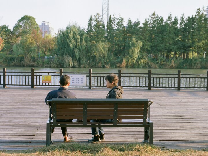 People on bench